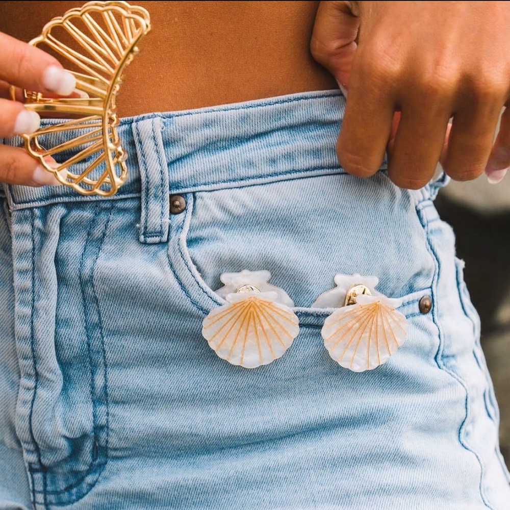 Gulf Coast Shell Hair Clips
